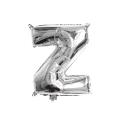 Folieballon letter Z zilver - 35 cm