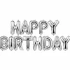 Folieballonnen slinger Happy birthday zilver 38cm
