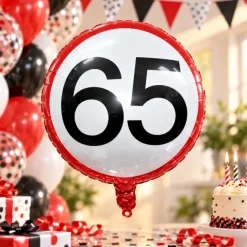 Folieballon verkeersbord 65 jaar