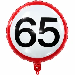 Folieballon verkeersbord 65 jaar