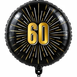 Folieballon zwart/goud 60 jaar