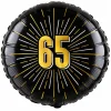 Folieballon zwart/goud 65 jaar