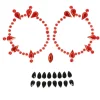 Gezichtsjuwelen Halloween zwart/rood
