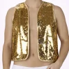 Gilet pailletten goud heren maat S