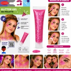 Glittergel roze 14ml