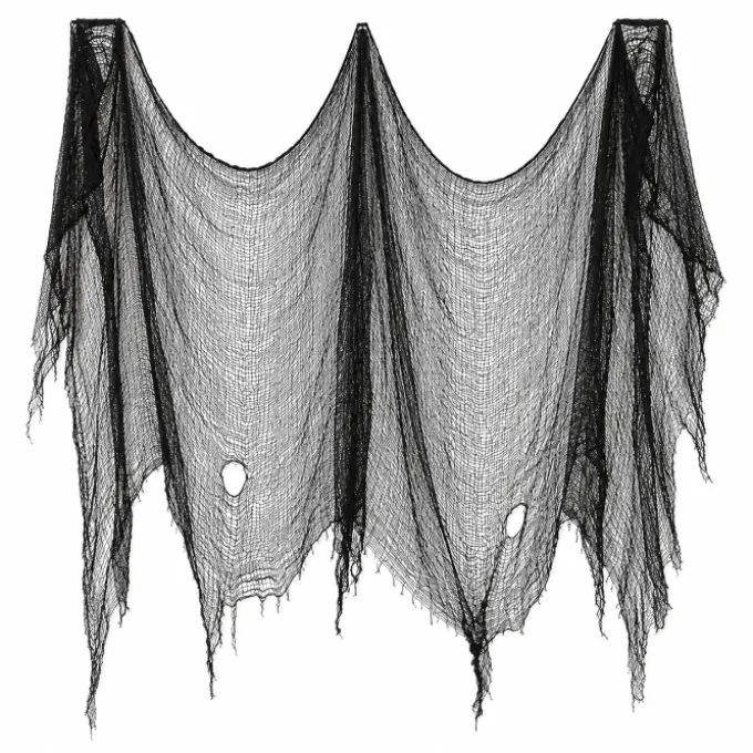 Griezelstof Halloween zwart 70 x 290cm