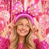 Haarband folieballon strik roze - 35 cm