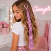 Haarextensions gevlochten roze met glitter