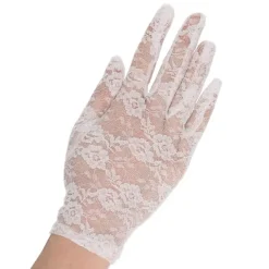 Handschoenen wit kant one size