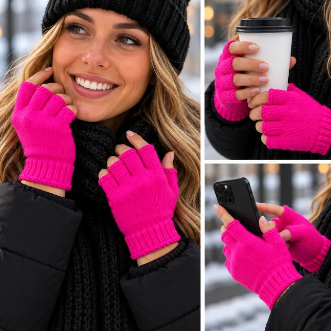 Handschoen Magic Zonder Vinger Neon Roze