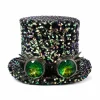 Hoed iriserend pailletten steampunk met bril