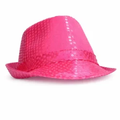 Hoed pailletten met licht roze