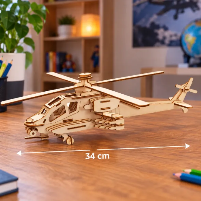 Houten Puzzel Helicopter
