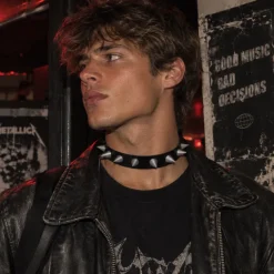 Ketting biker spikes zwart