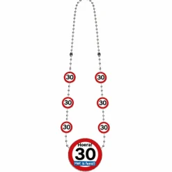 Ketting verkeersbord Hoera 30