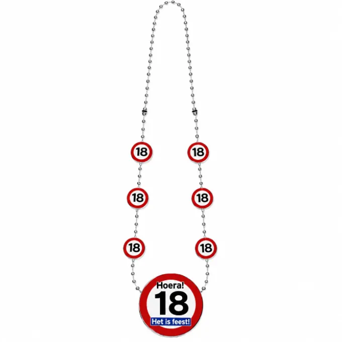 Ketting verkeersbord Hoera 18