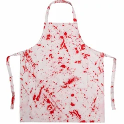 Keukenschort Halloween bloederig wit/rood
