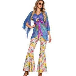 Kostuum dames hippie flower woman maat 36/38