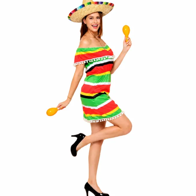 Kostuum jurk Mexico meerkleurig dames maat L/XL