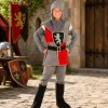 Kostuum Ridder Sir Templeton grijs/rood jongen 7-9 jaar