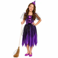 Kostuum Twinkle witch zwart/paars meisje 4-6 jaar