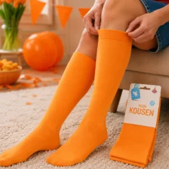 Kousen neon oranje one size