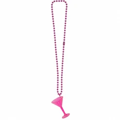 Kralenketting cocktailglas roze