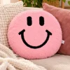 Kussen smiley teddy roze 33cm