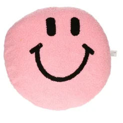 Kussen smiley teddy roze 33cm