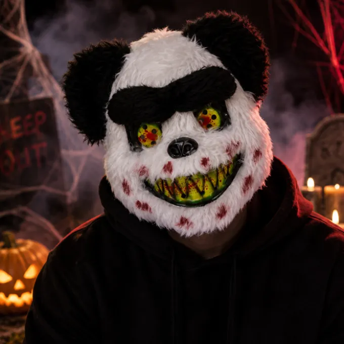 Masker killer panda meerkleurig
