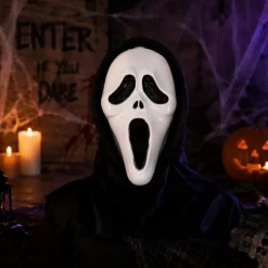 Masker scary ghost zwart/wit
