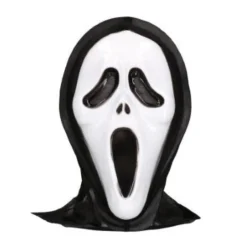Masker scary ghost zwart/wit