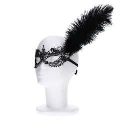 Masker veren kant zwart