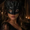 Masker zwart met tule
