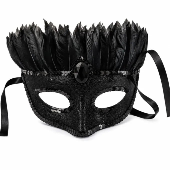 Masker zwart met tule