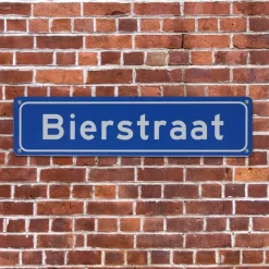 Metalen bord Bierstraat
