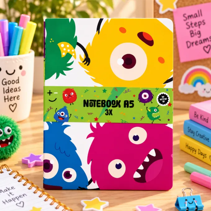 Monster Notitieboek A5 3-pack