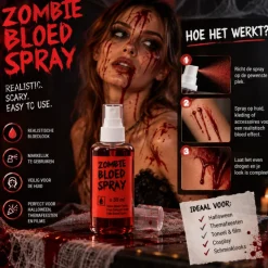 Nepbloed Halloween zombie spray rood 59ml