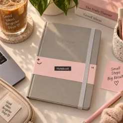 Notitieboek glitter grijs A5