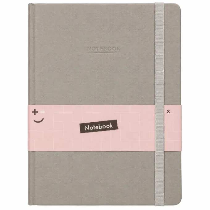 Notitieboek glitter grijs A4