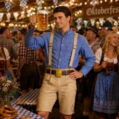 Oktoberfest blouse man blauw - maat M
