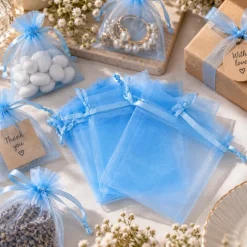 Organza zakjes blauw 10 stuks