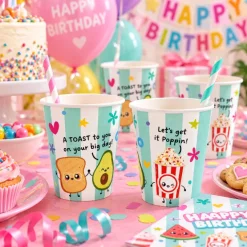 Papieren bekers Kawaii (8 stuks)