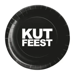 Papieren borden Kutfeest groot - 8 stuks