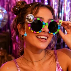 Partybril disco meerkleurig