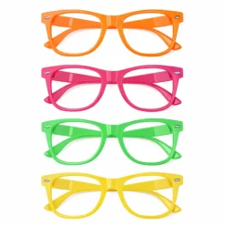 Partybrillen neon meerkleurig 4 stuks