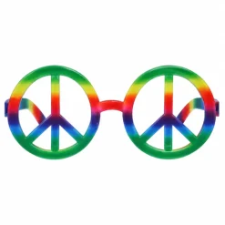 Partybril peace meerkleurig