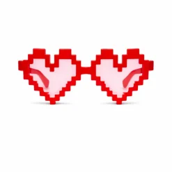 Partybril pixel hart rood