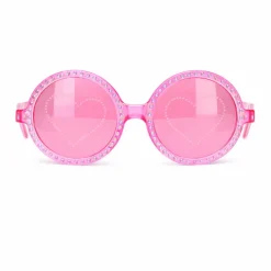 Partybril roze diamanten hartjes