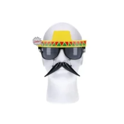 Partybril sombrero met snor